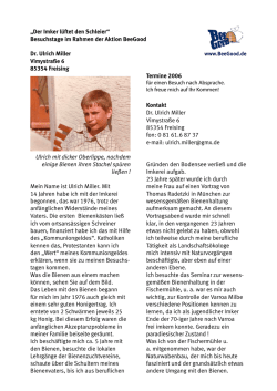 &bdquo;Der Imker l&uuml;ftet den Schleier&ldquo; Besuchstage im