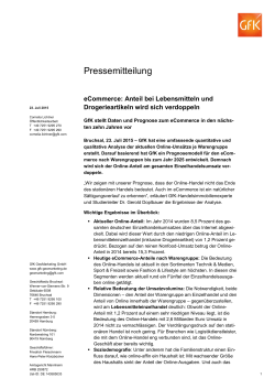 eCommerce: Anteil bei Lebensmitteln und Drogerieartikeln wird sich