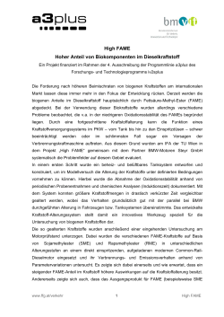 High FAME Hoher Anteil von Biokomponenten im