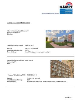 Auszug aus unserer Referenzliste Altenwohnheim „Haus Elbmarsch