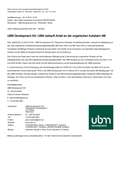 UBM verkauft Anteil an der ungarischen Autobahn M6