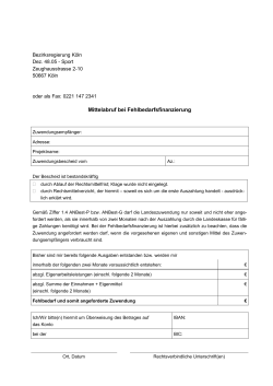 Mittelabruf bei Anteil- oder Festbetragsfinanzierung