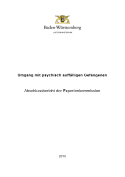 Umgang mit psychisch auff&auml;lligen Gefangenen Abschlussbericht der