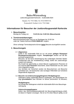 INFO f&uuml;r Besucher der Au&szlig;enstelle B&uuml;hl
