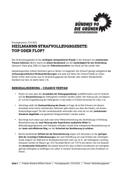 Gr&uuml;ne Bewertung des Entwurfs eines Berliner Strafvollzugsgesetzes