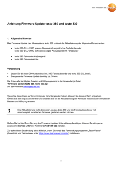 Anleitung Firmware-Update testo 380 und testo 330