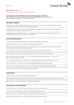 Checkliste PDF - Credit Suisse