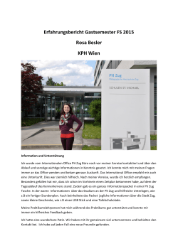 Erfahrungsbericht Gastsemester FS 2015 Rosa Besler KPH Wien
