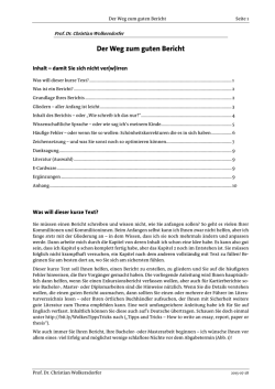 Hinweise f&uuml;r Wissenschaftliche Berichte