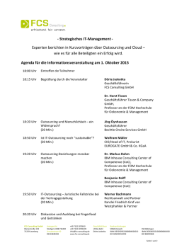 ‐ Strategisches IT‐Management ‐ Experten berichten in