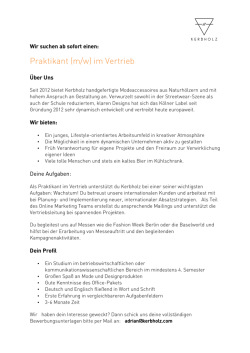 Praktikant (m/w) im Vertrieb