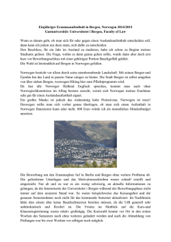 Einj&auml;hriger Erasmusaufenthalt in Bergen, Norwegen 2014/2015