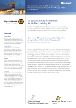 Ein dynamisches Rechenzentrum f&uuml;r die Marti Holding AG
