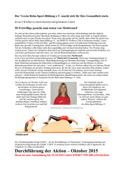 Durchf&uuml;hrung der Aktion &ndash; Oktober 2015