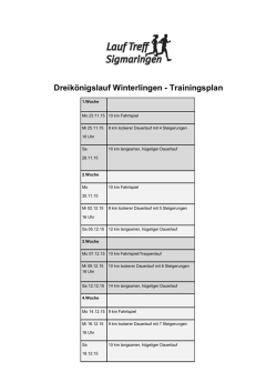Dreik&ouml;nigslauf Winterlingen - Trainingsplan