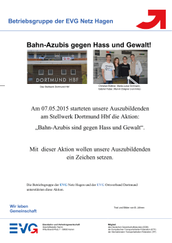 Bahn-Azubis gegen Hass und Gewalt!