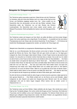 Beispiele f&uuml;r Entspannungsphasen