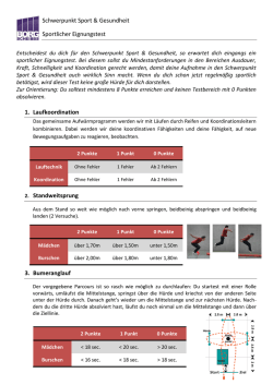 Information zum Eignungstest f&uuml;r den Sportzweig