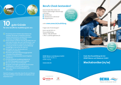 Mechatroniker (m/w) - OEWA Wasser & Abwasser GmbH
