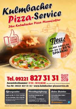 Hauptkarte - Kulmbacher Pizzaservice