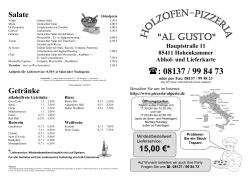 : 08137 / 99 84 73 - Pizzeria & Pizzaservice "Al Gusto"