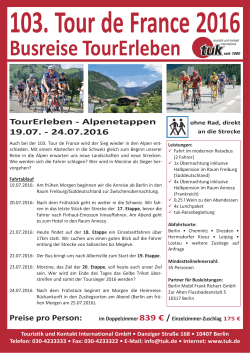 Reisen zur Tour de France 2016 - Touristik und Kontakt International