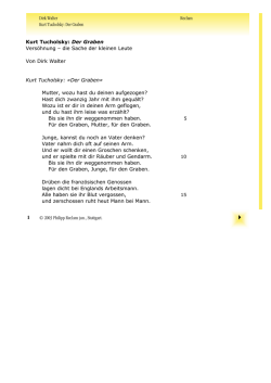 Interpretation. Kurt Tucholsky: "Der Graben"