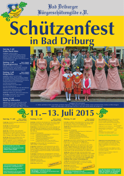 11. – 13. Juli 2015 - Bad Driburger Bürgerschützengilde