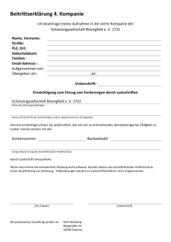 Beitrittserklärung 4. Kompanie
