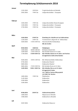 Terminplanung Schützenverein 2016