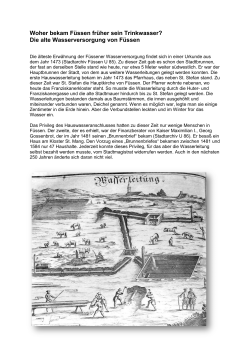 Die Wasserversorgung von F&uuml;ssen