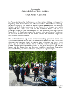 Motorradfreizeit am Alatsee bei Füssen vom 30. Mai bis 06. Juni 2015