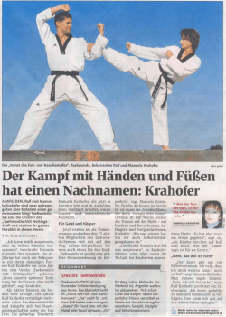 Der Kampf mit Händen und Füßen hat einen Nachnamen: Krahofer