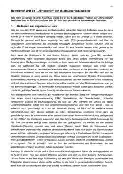 Hirtenbrief 2015 - Baumeisterverband Solothurn