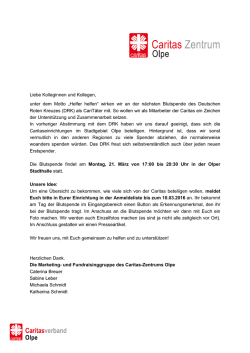 Infoaushang f&uuml;r Mitarbeiter zur Blutspendeaktion