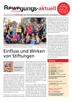 Einfluss und Wirken von Stiftungen