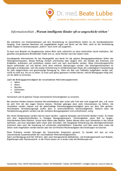 Informationsblatt &bdquo;Warum intelligente Kinder oft so ungeschickt wirken&ldquo;