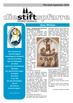 Jesu Wirken - Stiftspfarre