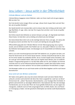 Jesu Leben &ndash; Jesus wirkt in der &Ouml;ffentlichkeit