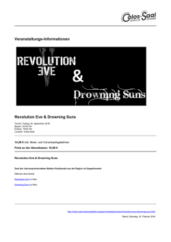 Revolution Eve & Drowning Suns - Colos-Saal