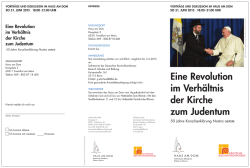 Eine Revolution im Verh&auml;ltnis der Kirche zum Judentum