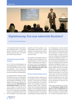 Digitalisierung: Eine neue industrielle Revolution?