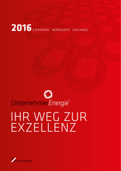IHR WEG ZUR EXZELLENZ