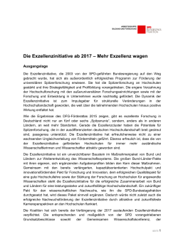 Die Exzellenzinitiative ab 2017 – Mehr Exzellenz