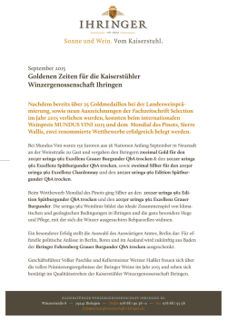 Goldenen Zeiten f&uuml;r die Kaiserst&uuml;hler Winzergenossenschaft Ihringen