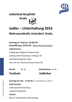 Jodler &ndash; Unterhaltung 2016 - Jodlerklub Bergfinkli, Grabs
