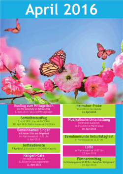 Monatsprogramm April 2016