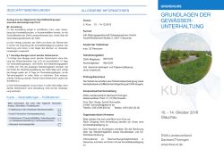 GRUNDLAGEN DER GEW&Auml;SSER- UNTERHALTUNG