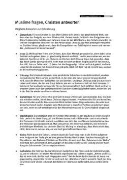 Muslime fragen, Christen antworten