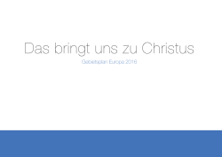 2015 Europe Area Plan - Kirche Jesu Christi der Heiligen der